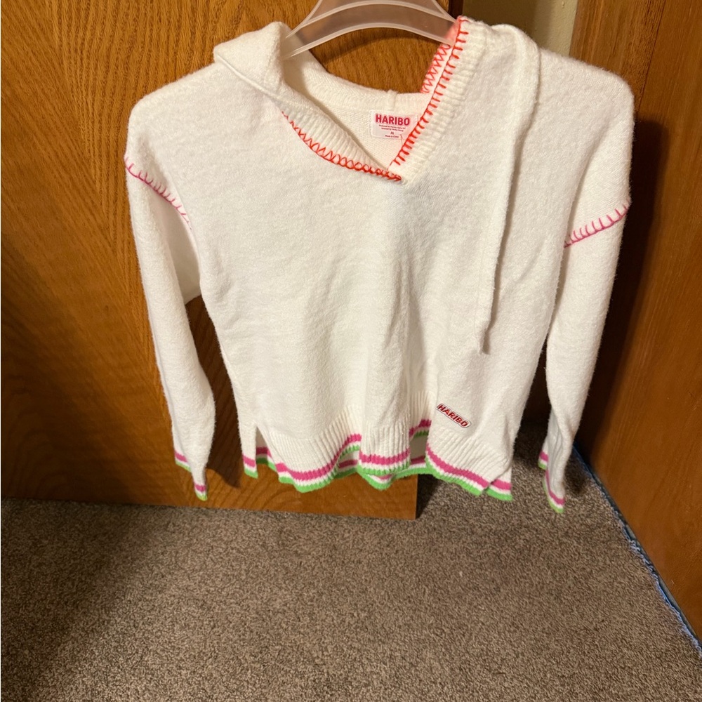 HARIBO  Hooded Sweater with Pink and Green Accents